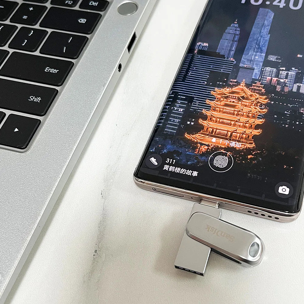 SanDisk Ultra Dual Drive Luxe USB Type-c 32GB 64GB 128GB 256GB 512GB USB 3.2 Gen 1 Phone Metal Type C OTG Flash Drive  Pen Drive