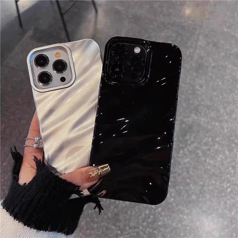 Soft Water Ripple Pattern Phone Case For iPhone 11 12 13 14 15 16 17 18 Pro Max X Xs Max XR 7 8 Plus Air Bumper Cases Cover
