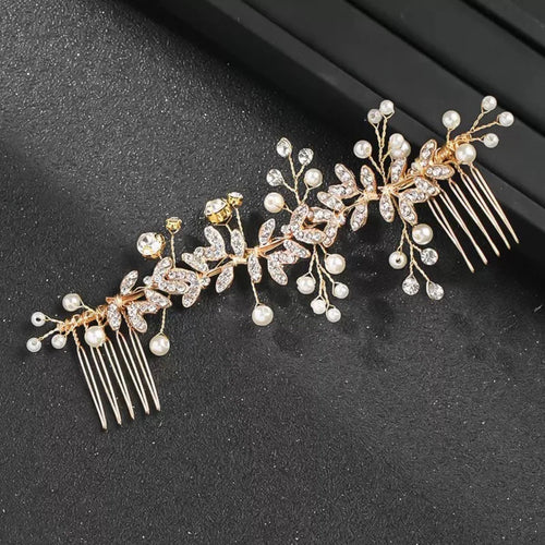 1 Piece Leaf Bohemian Hair Comb, Elegant Fairy Style, Perfect for Bridal Wedding, Bridesmaid Hairstyles, Flower Girl Outfits