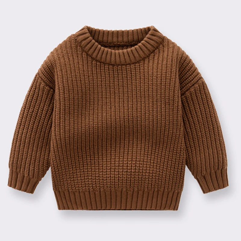 Baby Sweaters Autumn Winter Kids Boys Girls Long Sleeve Pure Color Knit Sweater Baby Kids Boys Girls Pullover Sweaters Clothes