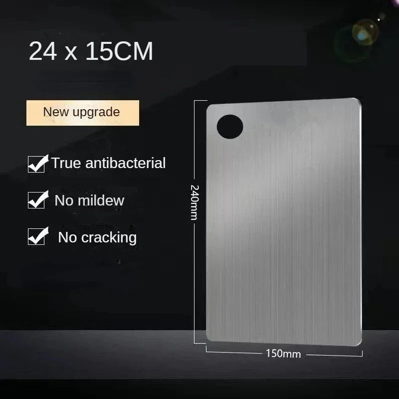 304 Stainless Steel Cutting Board Double Sided, Thickened Kitchen Chopping Block for Meat Vegetable Dough