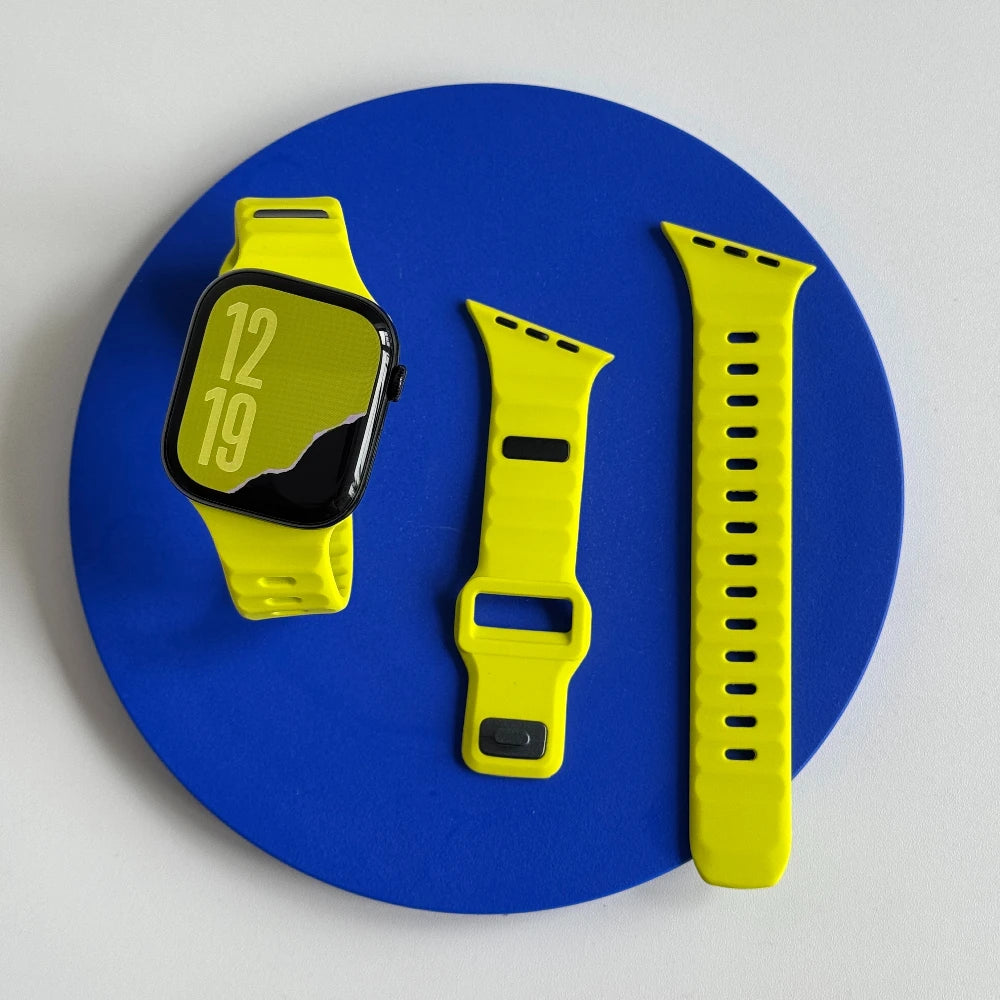 Silicone Sport Strap For Apple Watch Band Ultra 49mm 40mm 41mm 44mm 45mm 46mm correa bracelet iwatch Series 12 11 10 9 8 7 6  se