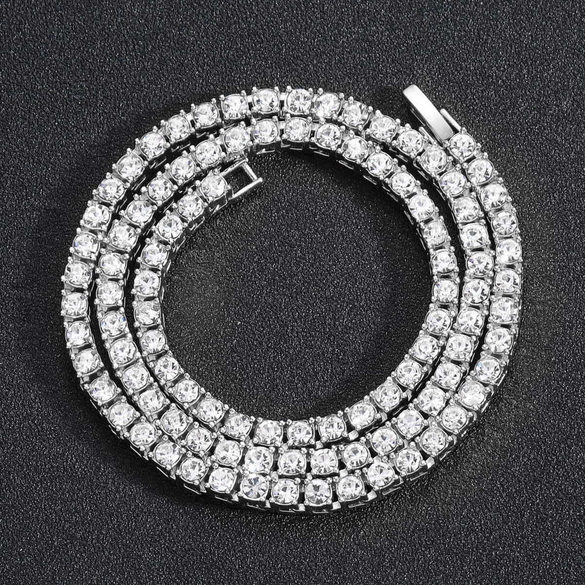4MM 5MM Bracelet Necklace for Women Men Iced Out Tennis Chain Fashion Hip Hop Chain Jewelry for Men Necklace Accessories