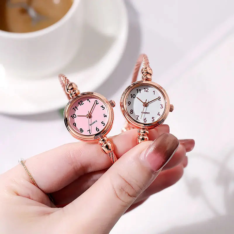 2PCS Fashion Luxury Women's Watch Gold Fine Strap Ladies Watch For Bracelet Montre Femme Female Wrist Watch Women Clock Relojes