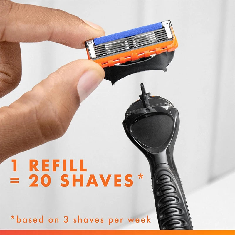 Gillette Fusion 5 FlexBall Power Razor 5 Blade Coating Micro-Vibration Technology Men's Shaver with Precision Trimmer
