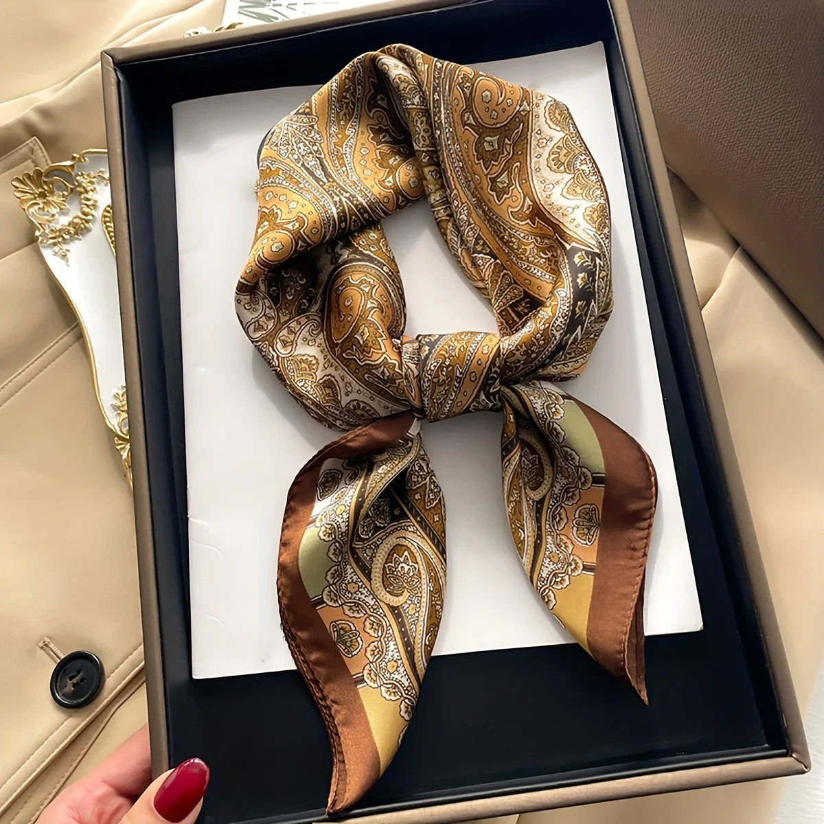 2025 New Yellow Lemon Print Square Silk Scarf for Women 70*70cm Neck Ties Fashion Decorate Neckerchief Female Hijab Bag Ribbions