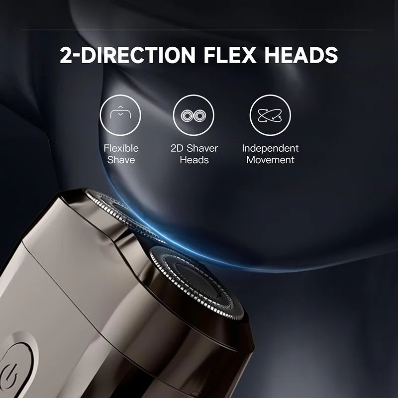 New Double-headed Mini Magnetic Shaver Type-c Charging Silent Washable Electric Shaver Portable Men Women Electric Razor
