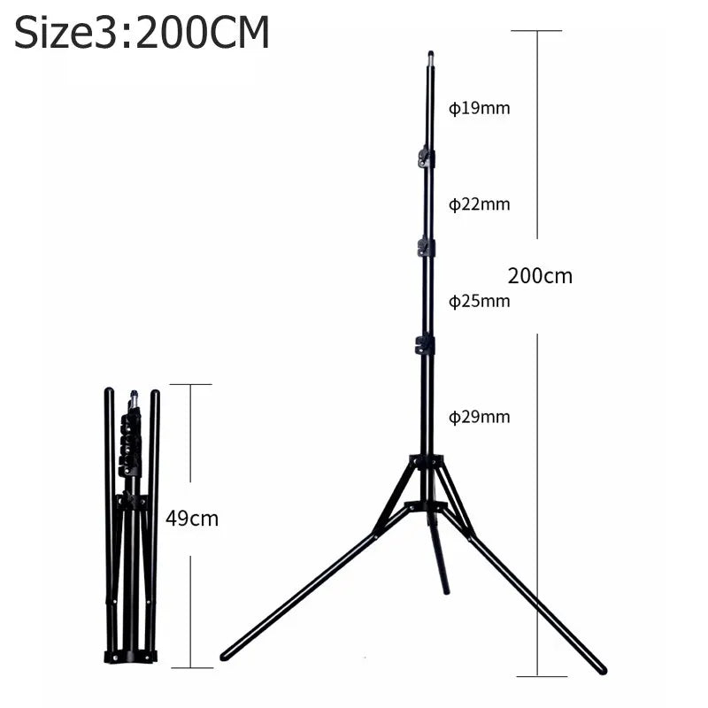NAGNAHZ 78'' Photographic Lighting Tripod Aluminum Alloy Foldable Portable Light Stand Photography Camera Flash Mount Brackets