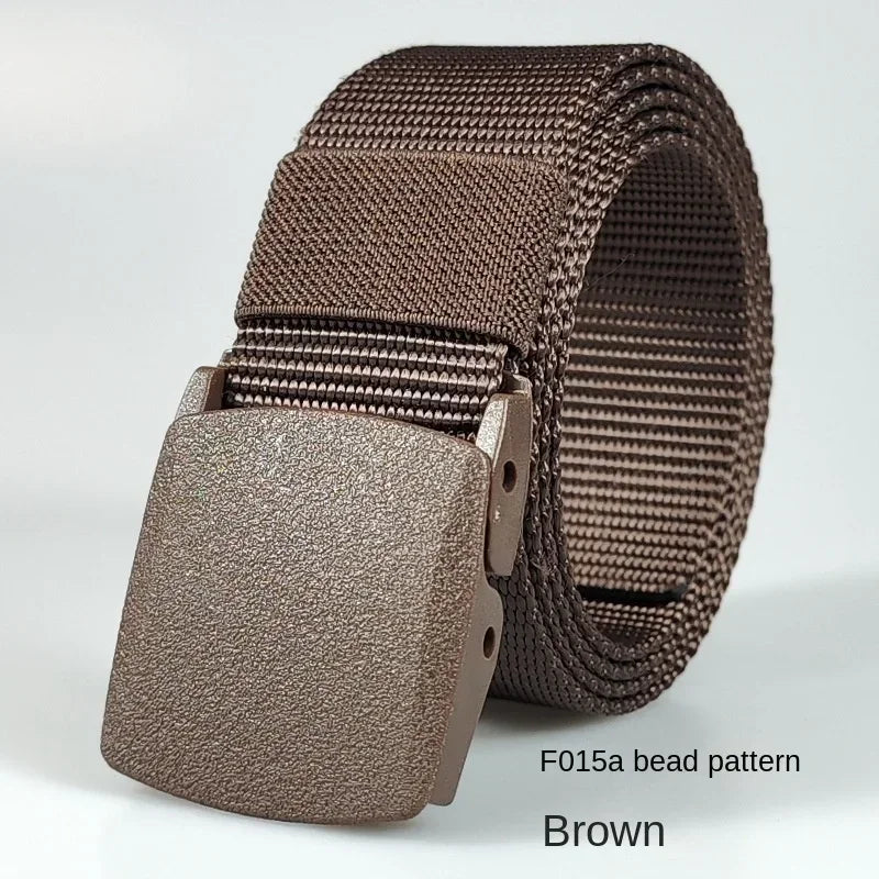 Automatic Buckle Nylon Women's Belts Canvas Outdoor Travel Premium Pants Sports Non-metallic Belts for Men White Black Blue Red