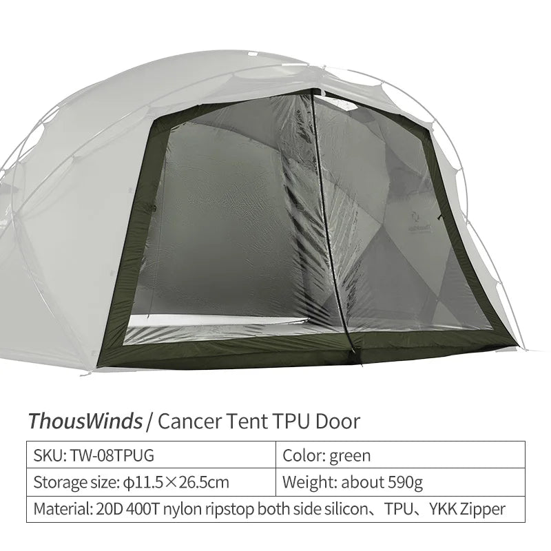 Thous Winds CNC Family Camping Tent Accessories Outdoor Camp Tent 20D Ripstop Nylon Both Side Silicon Lightweight Tents