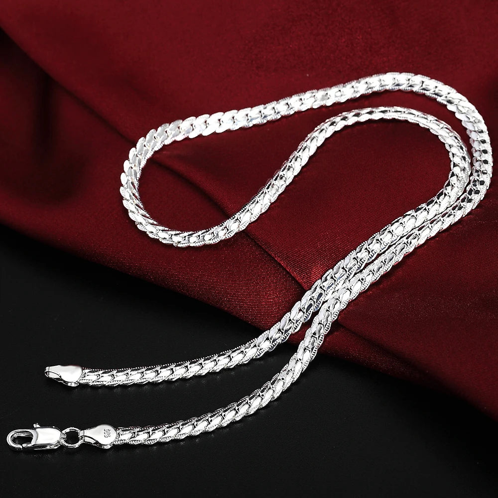 20-60cm 5mm 925 silver luxury brand design noble Necklace Chain For Woman Men Fashion Wedding Engagement Jewelry