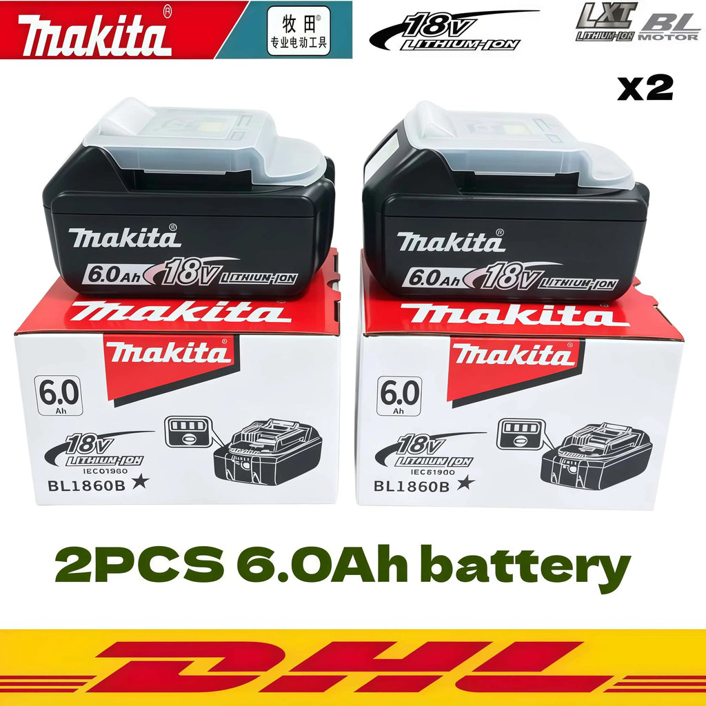 100% Genuine Original Makita 6.0Ah 18V Rechargeable Battery, BL1860B Makita 18V Battery BL1850 BL1840 BL1860 Replacement Lithium