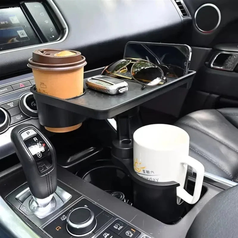 High Quality Universal Car Cup Holder Tray - 360 °   Rotating Adjustable Dual Cup Organizer
