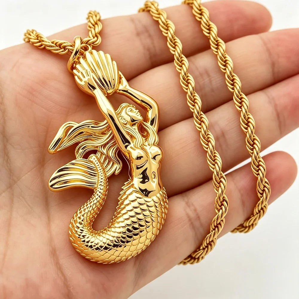 Africa Map Pendant Gold Color 60cm Necklaces for Women Men African Maps Jewelry High Quality Unique Elephants Leopards Jewellry