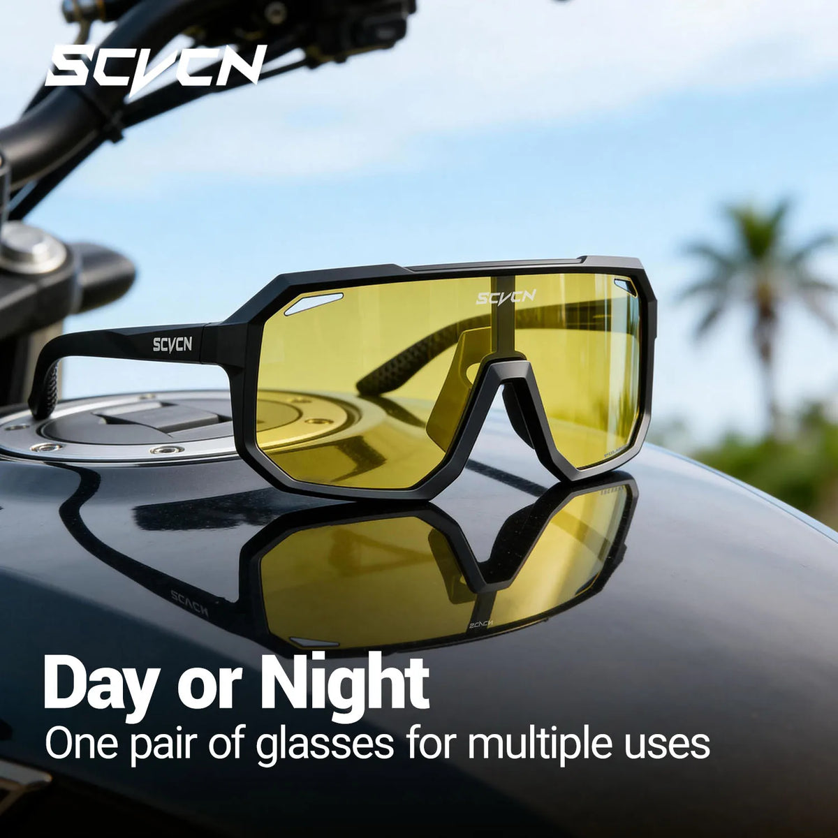 SCVCN Polarized Yellow Night Driving Fishing Glasses Cycling Equipment Outdoor Sports Bike Eyewear Camping Running Accessories