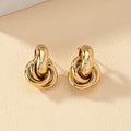 Obega Gold SIlver Color Knot Hoop Earring For Women Shiny Plating Trendy Earring Stud Cute Daily Wear Jewelry