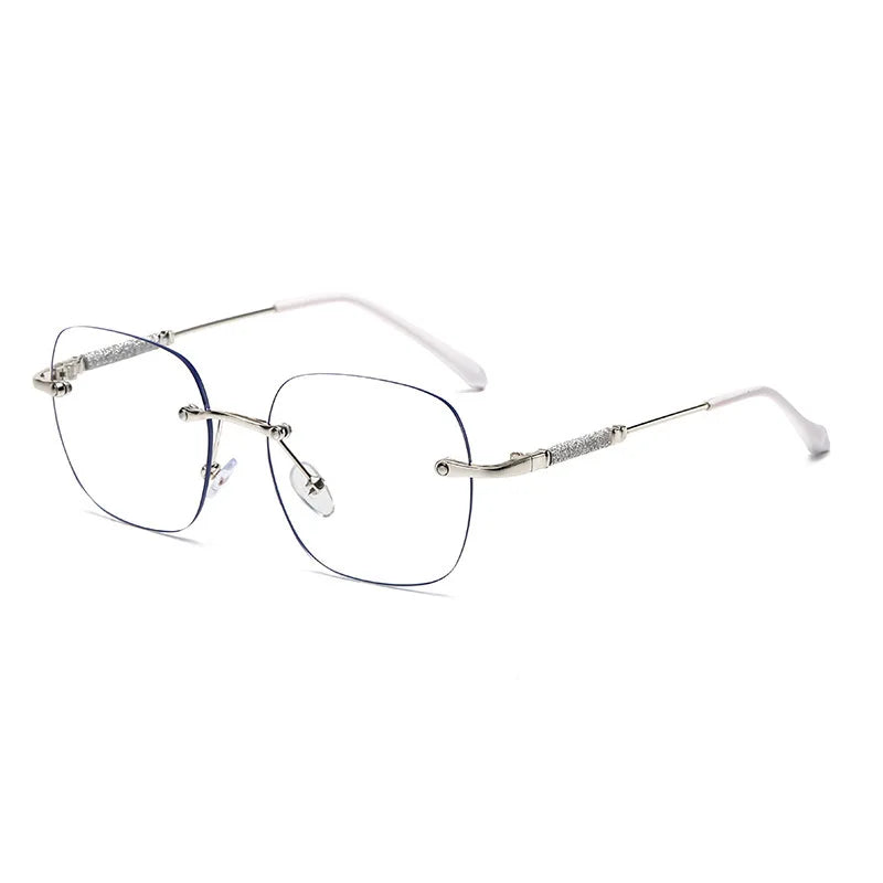 Fashion Rimless Photochromic Myopia Glasses Women Anti-blue Light Computer Optical Glasses Prescription Eyewear