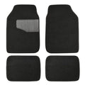 Universal Fit Anti-Slip Carpet Floor Mats, Full Set for Car, SUV, Van and Truck, 4 count, Black, 25"L x 17.5"W Front,13"L x 17.