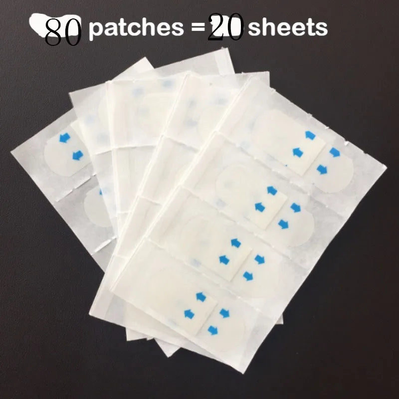 80Pcs Lifting Face Stickers Invisible Transparent Thin Face Patches Lift Tools V-Shape Face Wrinkle Sagging Skin Adhesive Tape