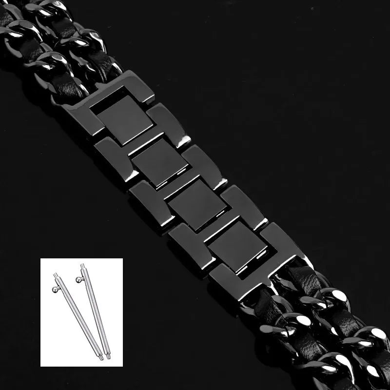 Strap Metal Chain Wristband For Garmin Forerunner 165 265 255 245 55 158 570 Vivoactive 5 6 Venu SQ 3 2