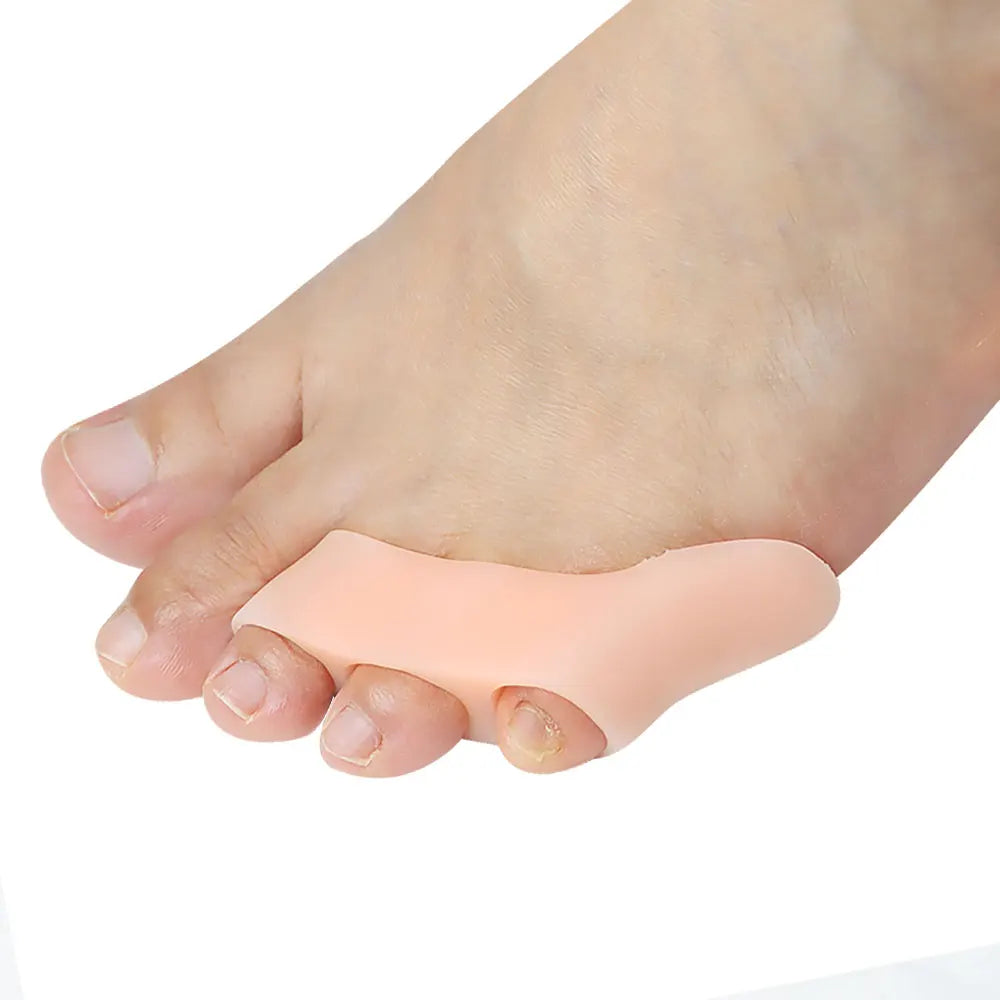 Pexmen 2/4Pcs Soft Gel Toe Separator Pinky Toe Straightener Little Toe Separator for Curled and Overlapping Toe Foot Care Tool