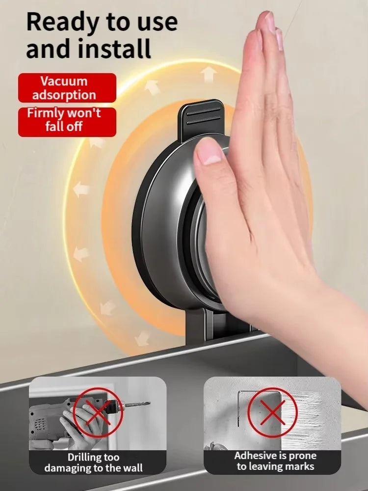 Bathroom No Drill Suction Cup Suction Rack Bathroom Shelf Toilet Space Aluminum Hanging Rack Bathroom Organizer Hang On The Wall