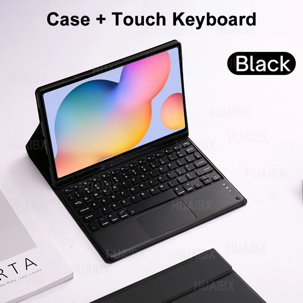 For Galaxy Tab S6 Lite 10.4 Inch Case with Keyboard, Detachable Keyboard Cover for Samsung Tab S6 Lite SM-P610 P613 P615 P619