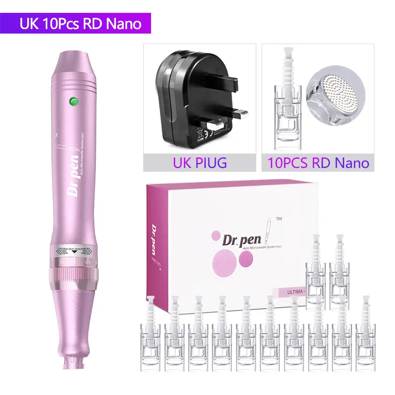 Authentic Dr. Pen Ultima M7 12Pcs 0.25mm Needles Multi-function Facial Mesotherapy Skin Wireless Electric Derma Beauty Device
