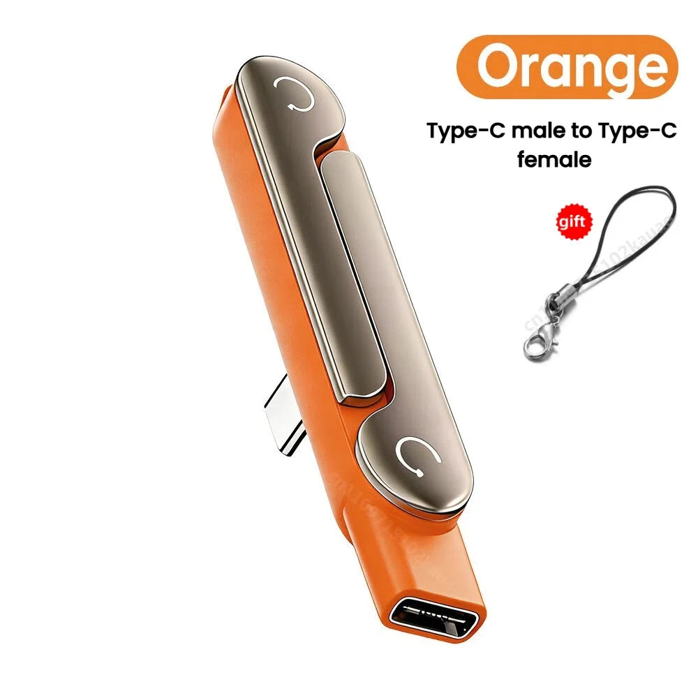 1/2/3PCS Type C Phone Charging Bracket Adapter 240W Fast Charging OTG Type-C Male to USB-C Female Converter With Foldable Holder