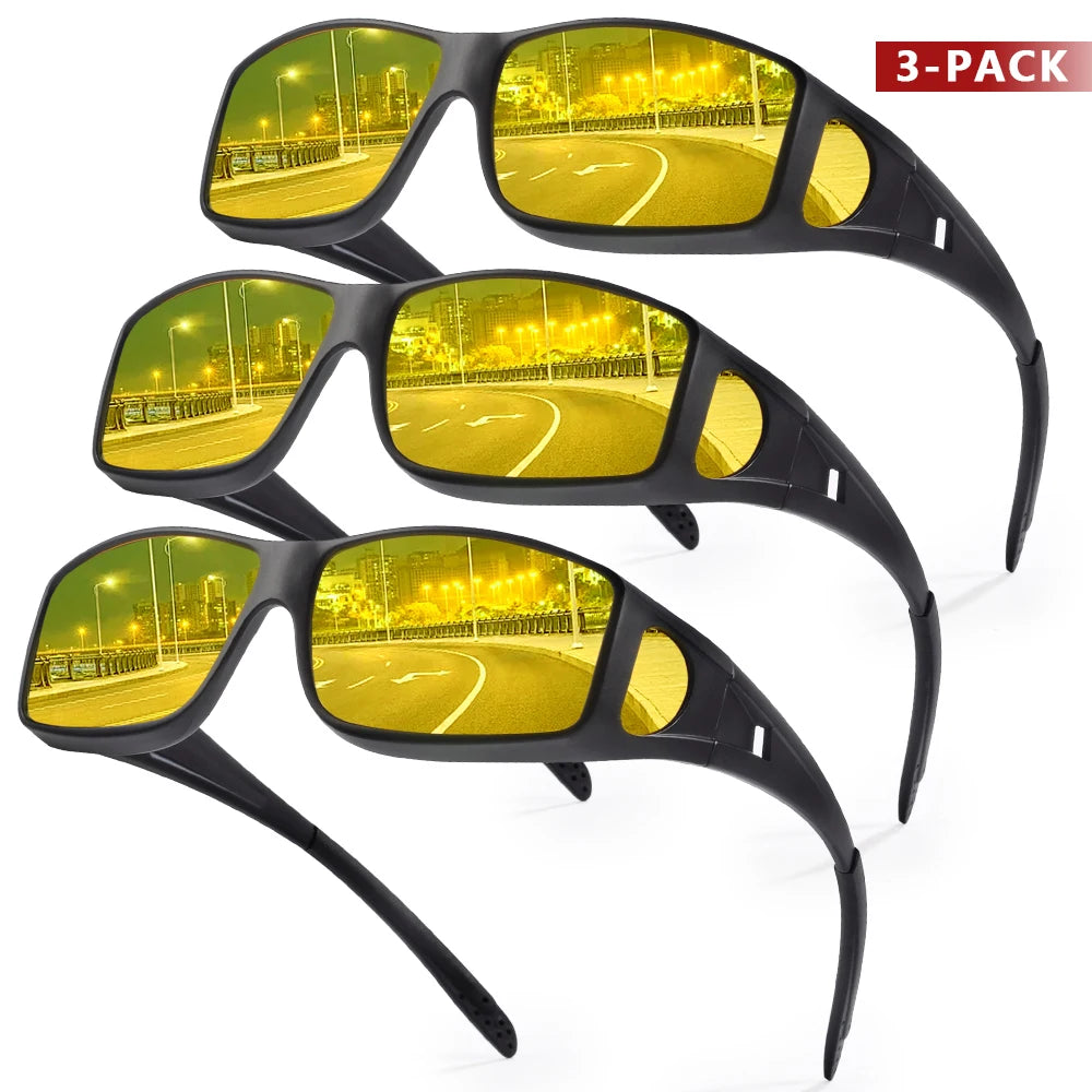 CRIXALIS Polarized Night Vision Sunglasses Car Night Driving Glasses Driver Goggles Unisex Sun Glasses UV400 Eyewear Gift