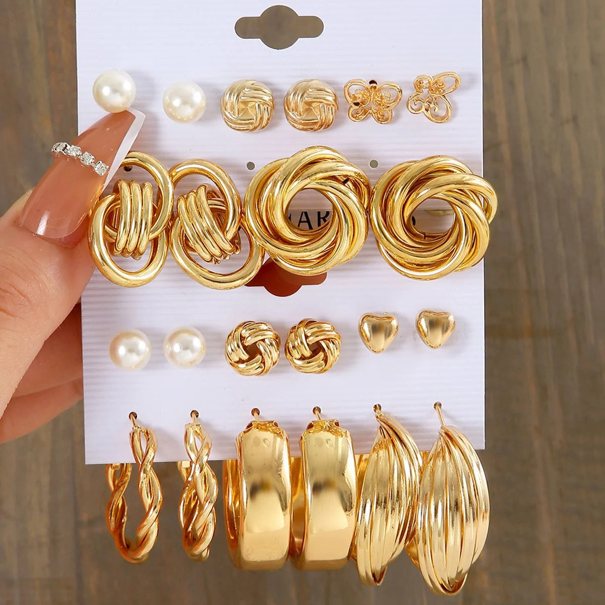 68 Pcs Boho Chic Jewelry Set Vintage Heart Pearl Zircon Butterfly Pendant Earrings Ring Necklace For Women Daily Wear Gifts 2024