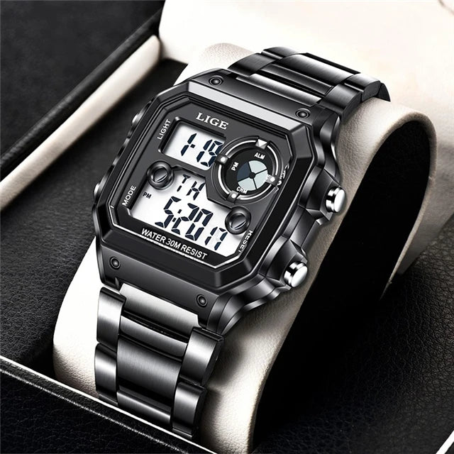 LIGE 2023 NEW Luxury Brand Men Watch Military Digital Watches Sport Wristwatch Mens Waterproof Clock Male Relogio Masculino