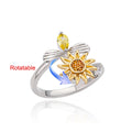 Anti-Stress Anxiety Rings for Women Gold Color Open Adjustable Rotating Ring Aesthetic Wedding Fashion Jewelry Gift