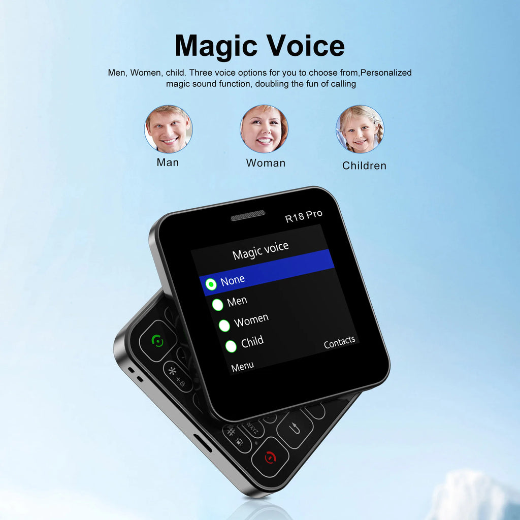 SERVO R18 PRO Rotating Screen Mobile Phone 2 SIM Standby Magic Voice Speed Dial Blacklist 2G GSM 2.4" Screen Side Sliding Phones