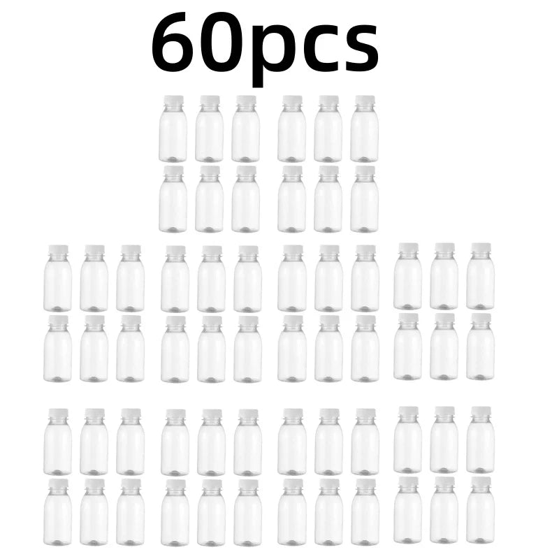 6pcs Small Plastic Bottle 100ml Milk Bottles Small Juice Bottles Leakproof Milk Bottles Portable Beverage Bottles Plastic Water