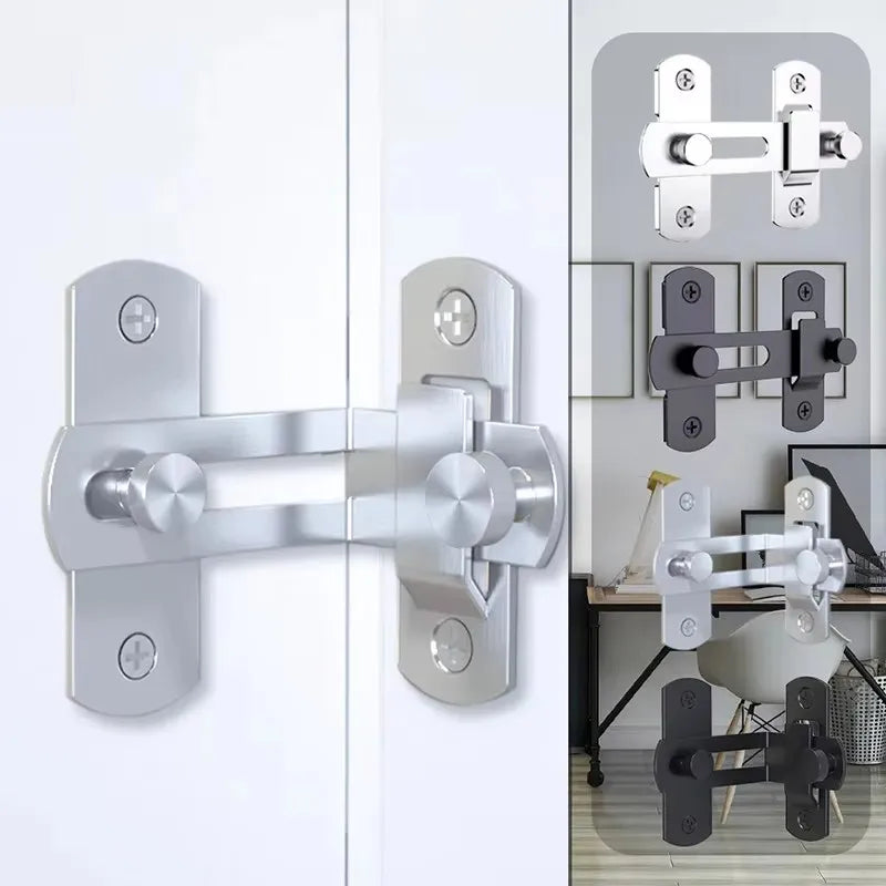 1/2/3Pcs New Hot Selling Stainless Steel Sliding Barn Door Lock Hardware Gate Latches, Window Closet, Matte Black Silvery Latch