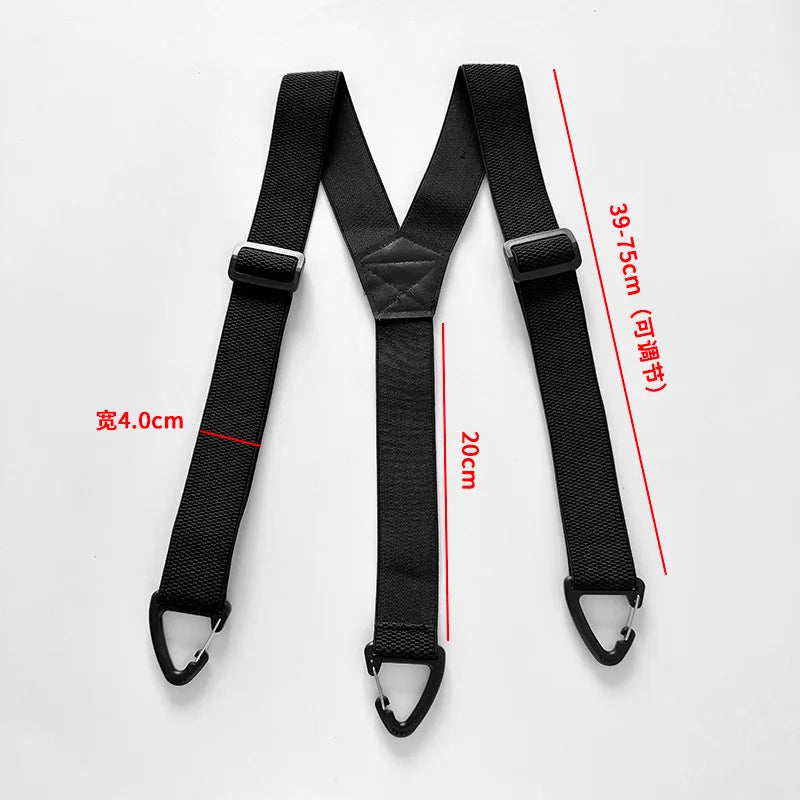 Stylish and Minimalist Adult Tactical Men’s Suspenders 4-Clip Stretch Suspenders with Triangle Buckles Workwear-Style Suspenders