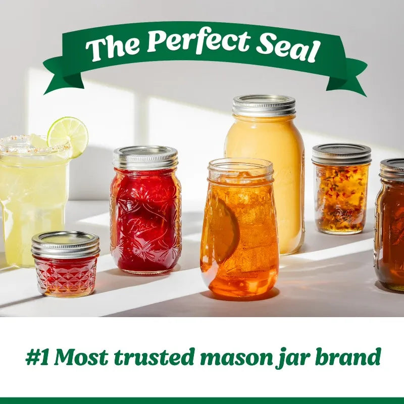 32 oz Mason Jars, Regular Mouth Quart Canning Jars with Lids and Rings, 12-Pack Large Glass Jars for Home Canning and Fermenting