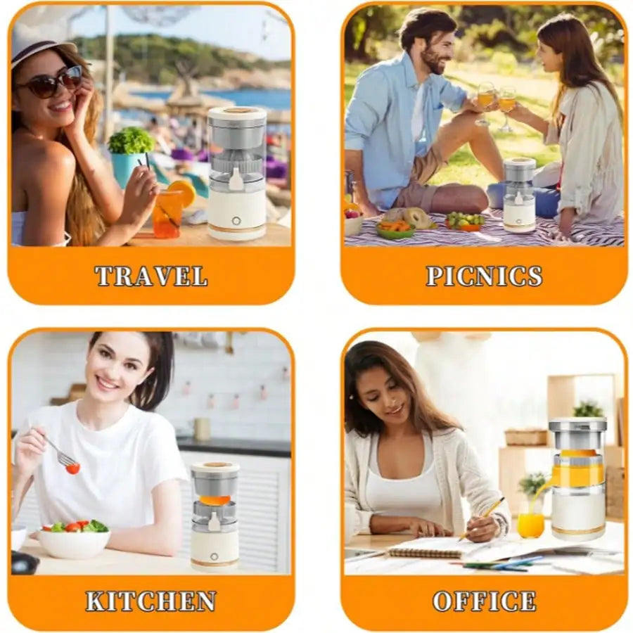 USB Rechargeable Juice Extractor - Fast 20 Seconds Orange Juice Extraction, Detachable Design, Easy To Clean ABS Cup, Great For Oranges, Lemons, Grapefruits And More |Modern Kitchen Utensils |Durable Plastic, Fast Juicing |De