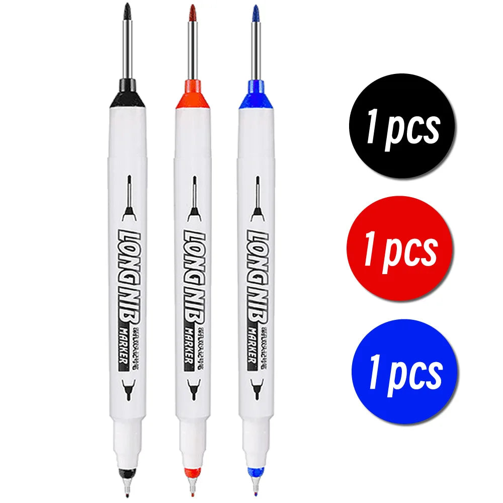 20mm Double-Tip Deep Hole Long Head Nib Markers For Metal Pen Waterproof Bathroom Woodworking Decoration Multi-Purpose