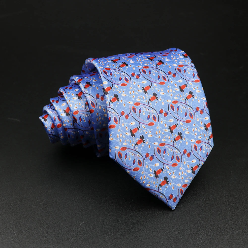 Vintage Super Soft Floral Silk Ties Men's Fashion 8cm Flower Necktie For Men Wedding Business Meeting Gravata Printing Tie Gifts