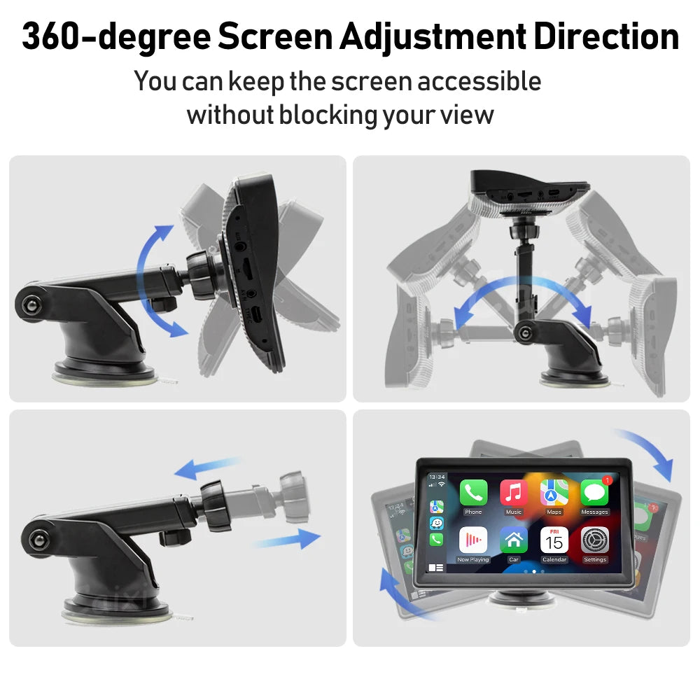 IPS 7 Inch Portable WIFI Wireless Carplay Android Auto Car Radio Multmedia Video Player Reversing Camera for Apple Or Android