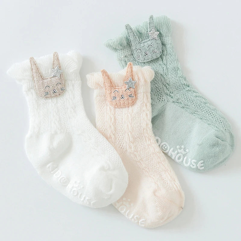 1 Pair Children Socks Girls Boys Baby Newborn Accessories Anti Slip Animals Kids Toddlers Gift Clothes Infant Breathable Cartoon