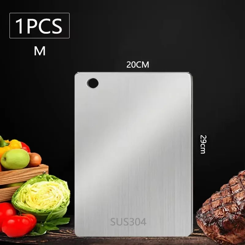 WXCOO Kitchen Cutting Board Thickened Stainless Steel Boards for Cut Vegetables Fruit Meat Food Grade Chopping Cutting Boards