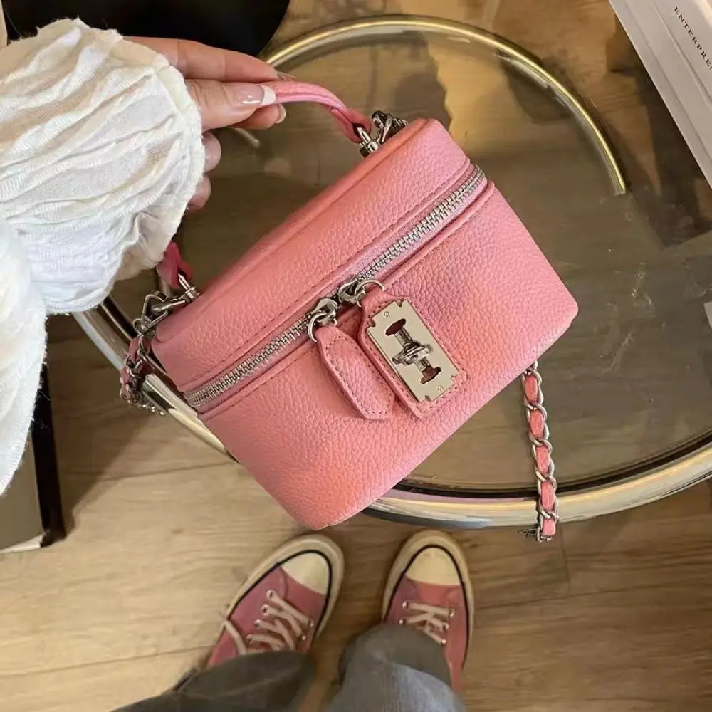 Cute Fashion Female Crossbody Bags PU Square Shoulder Bag Chain Handbags Mobile Phone Bag for Women