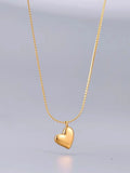 L236 Heart-shaped Peach-shaped Japanese-style Student Hairpin Necklace - Collar Chain - Stainless Steel with 18K Gold Plating