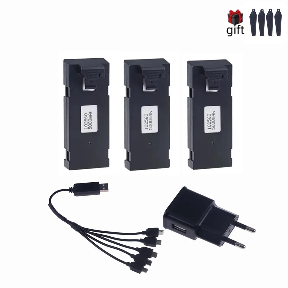 Upgrade 3.7V Drone Battery Accessory 5000mAh For E88 E88 PRO E99 PRO E525PRO Mini Uav Drone Battery 4K Drone Spare Parts Battery