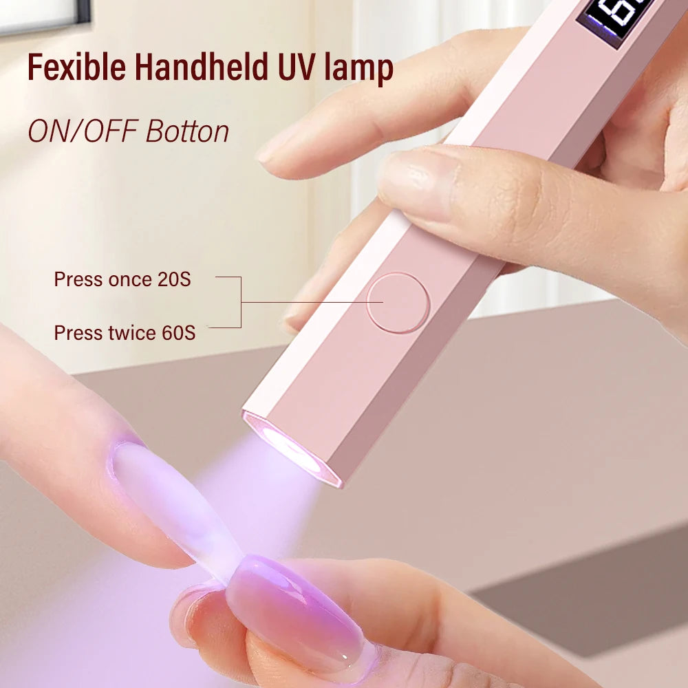 YIKOOLIN Convenient Rechargeable Nail Dryer UV LED Handheld Lamp Fast Curing All Gel Polish Mini Manicure Tool USB Portable Ligh