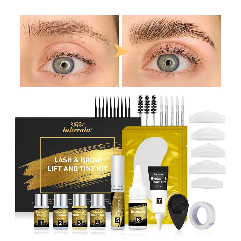 2 IN 1 Professional Fast Perming Lash & Brow Lifting Tint Kit Long-Lasting Mascara Lifting Eyelashes Enhancer Makeup Tool