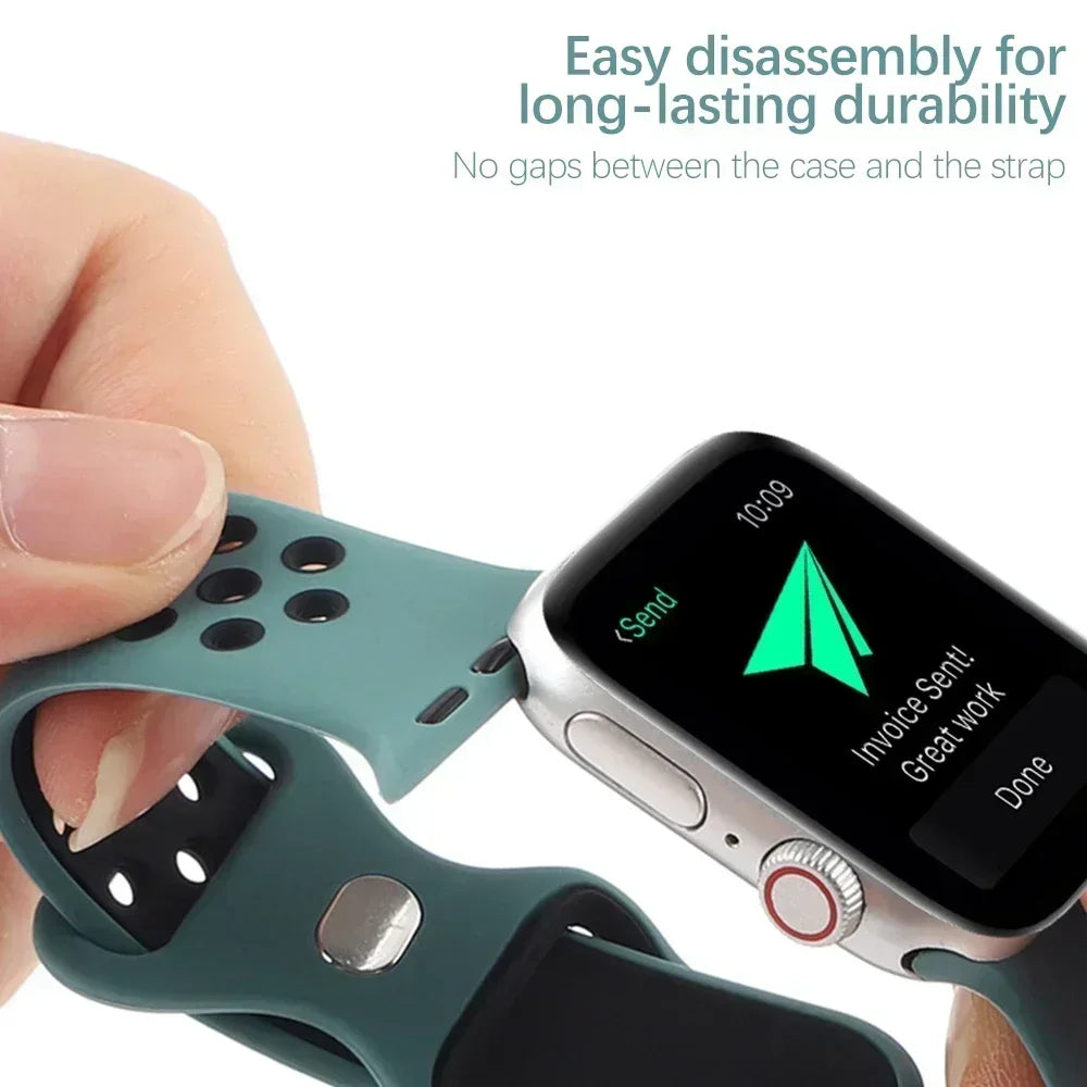 Original Strap for Apple Watch Ultra 2 Band 49mm S10 46mm 42mm 45mm 44mm 41mm Color Bracelet for IWatch Series 10 9 8 7 6 5 SE 4